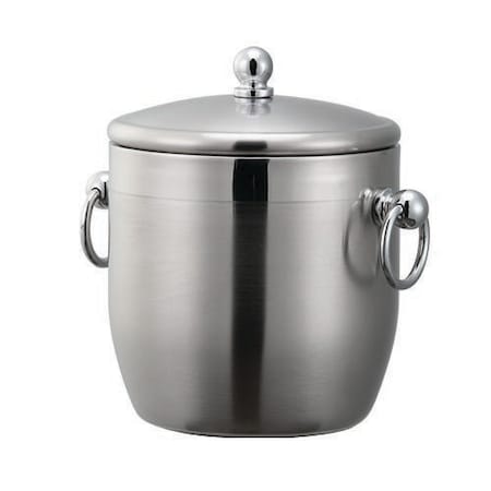 Service Ideas Ice Bucket, Stainless Steel with Shiny Band, 1.3L IB13BS